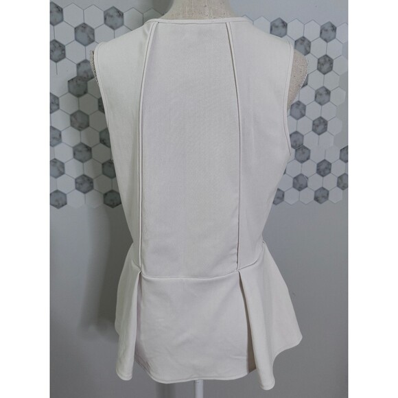 Boston Proper Women's Sleeveless Pleated Peplum Blouse Size Large - Picture 3 of 7